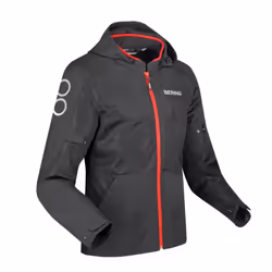 Bering Profil Veste textile de moto, noir-rouge, taille L pour Hommes