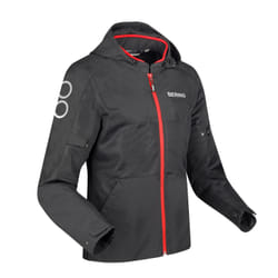 Bering Profil Veste textile de moto, noir-rouge, taille L pour Hommes