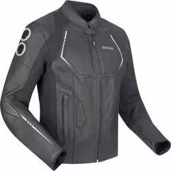 Bering Radial Veste de moto en cuir/textile, noir-blanc, taille XL pour Hommes