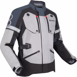Bering Halifax 17353 Veste textile de moto imperméable, noir-gris, taille XL pour Hommes