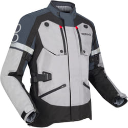 Bering Halifax 17353 Veste textile de moto imperméable, noir-gris, taille XL pour Hommes