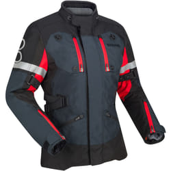 Bering Halifax 17353 imperméable dames moto textile veste, noir-gris-rouge, taille 40 pour Femmes