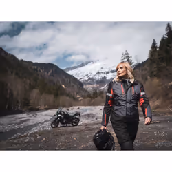 Bering Halifax 17353 imperméable dames moto textile veste, noir-gris-rouge, taille 44 pour Femmes - Vue supplémentaire 7