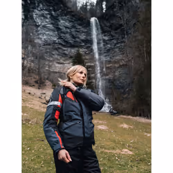 Bering Halifax 17353 imperméable dames moto textile veste, noir-gris-rouge, taille 46 pour Femmes - Vue supplémentaire 5