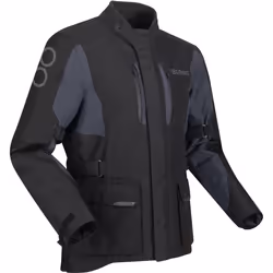 Bering Siberia Veste textile de moto imperméable, noir-gris, taille L pour Hommes