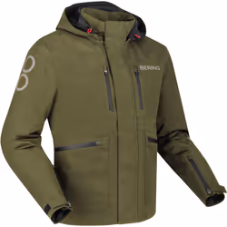 Bering Barstow Veste textile de moto imperméable, vert-brun, taille 4XL pour Hommes