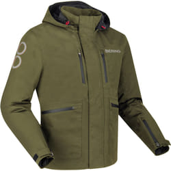 Bering Barstow Veste textile de moto imperméable, vert-brun, taille 3XL pour Hommes