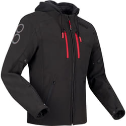 Bering Rotor Softshell Veste textile de moto imperméable, noir-rouge, taille 4XL pour Hommes
