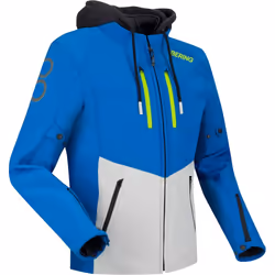 Bering Rotor Softshell Veste textile de moto imperméable, gris-bleu, taille XL pour Hommes