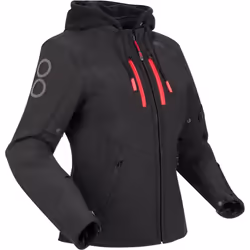 Bering Rotor Softshell imperméable dames moto textile veste, noir-rouge, taille 42 pour Femmes