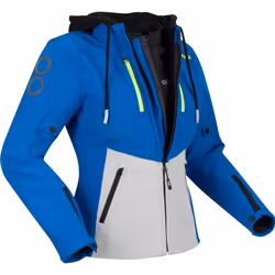 Bering Rotor Softshell imperméable dames moto textile veste, gris-bleu, taille 38 pour Femmes