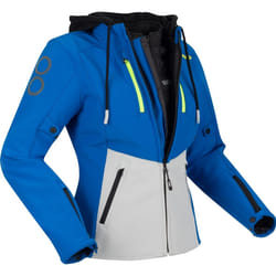Bering Rotor Softshell imperméable dames moto textile veste, gris-bleu, taille 44 pour Femmes