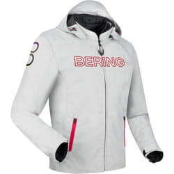 Bering Warwick Veste textile de moto imperméable, gris-rouge, taille XL pour Hommes