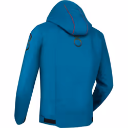 Bering Warwick Veste textile de moto imperméable, blanc-bleu, taille M pour Hommes