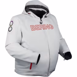 Bering Warwick King Size Veste textile de moto imperméable, gris-rouge, taille 5XL pour Hommes
