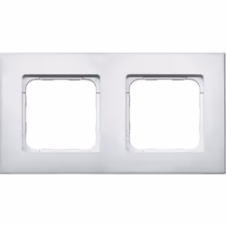 Cadre double blanc laqué pour commandes murales Smoove Cadre compatible avec les commandes murales Smoove utilisant les techn ...
