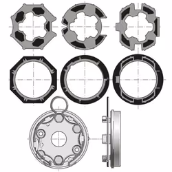 Description générale Kit permettant l'intégration du moteur dans un volet roulant traditionnel tunnel, sans nécessité d'ouvri ...