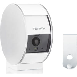 Somfy - 1875251 - Indoor Camera - Caméra de surveillance intérieure avec support mural - Volet motorisé - Détecteur de mouvement & vision nocturne