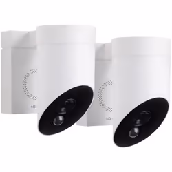 Pack de 2 x Somfy Outdoor Camera 2, caméras de surveillance extérieure blanche Caméra de surveillance extérieure avec sirène  ...