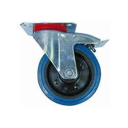 Roulette Caoutchouc Elastiquebleu Fixe Diam 100 h 128