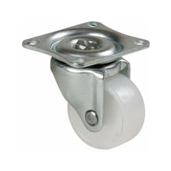 Roulette Serie Unic Plastiqueblanc Pivotante Diam 30 h 50