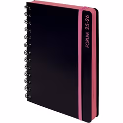 Agenda - 2025/2026 - Scolaire - Rose/Noir - 1jour par page - Septembre à Septembre - Exacompta