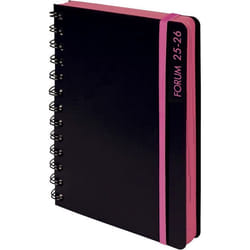 Agenda - 2025/2026 - Scolaire - Rose/Noir - 1jour par page - Septembre à Septembre - Exacompta