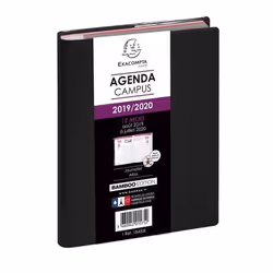 Agenda Scolaire - EXACOMPTA - Campus - 12x17 cm - Jaquette noire - 1 jour par page