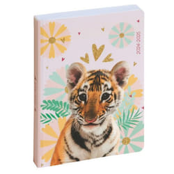 Agenda scolaire - 2024/2025 - 1 page par jour - Tigre - 12x17cm - Funny Pets
