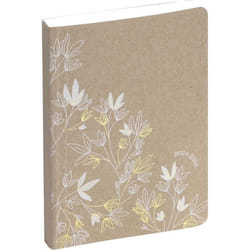 Agenda scolaire - 2024/2025 - 1 page par jour - Kraft - Fleurs - 12x17cm