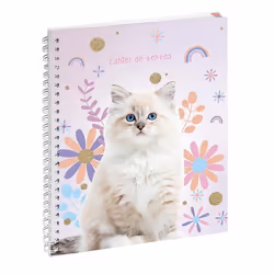 Cahier de textes à spirale EXACOMPTA Lovely Chat Blanc