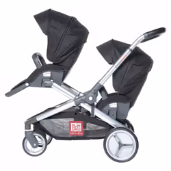 Red Castle Evolutwin, Ciel de lit, Poussette tandem, Roues pleines, Pliable, Noir