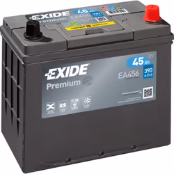 Exide EA456, Sealed Lead Acid (VRLA), 45 Ah, 12 V, 390 A, Voiture, Sans entretien
