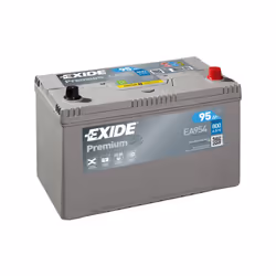 Batterie de marque EXIDE modèle EA954 (type de bac: D31/M11D ) Tension: 12V Intensitée: 800A CCA Capacitée: 95Ah Dimensions: ...