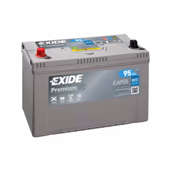 Batterie de marque EXIDE modèle EA955 (type de bac: D31/M11D ) Tension: 12V Intensitée: 800A CCA Capacitée: 95Ah Dimensions:  ...