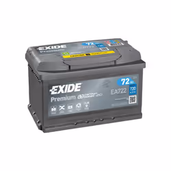 Description générale Batterie de démarrage EXIDE Premium EA722 LB3, idéale pour les véhicules de grande puissance tels que vo ...