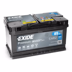 Exide EA852, Sealed Lead Acid (VRLA), 85 Ah, 12 V, 800 A, Voiture, Sans entretien