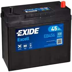 Exide Excell EB456, Sealed Lead Acid (VRLA), 45 Ah, 12 V, 330 A, Voiture, Sans entretien