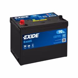Batterie de marque EXIDE modèle EB705 (type de bac: D26 ) Tension: 12V Intensitée: 540A CCA Capacitée: 70Ah Dimensions: 270x1 ...