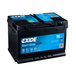 Description générale La batterie EXIDE AGM EK700 L3 est spécialement conçue pour les véhicules micro-hybrides, offrant une pe ...
