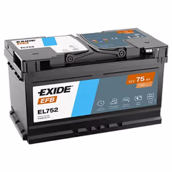 BATTERIE EXIDE EFB LB4 12V 75AH 730A 315X175X175 +D EL752