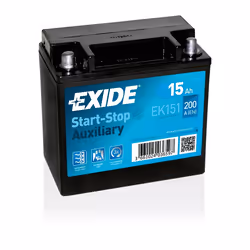 Exide EK151, Mat de verre absorbé, 15 Ah, 12 V, 200 A, Moto, Sans entretien