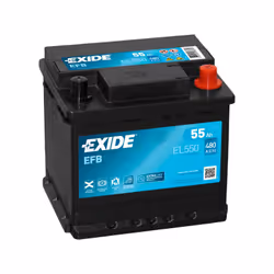 Technologie: EFB Capacité: 55Ah Polarité: + à droite Poids: 13.9kg " Technologie EFB Compatible Start Stop oui Capacité 55Ah  ...