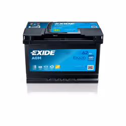 Exide EK620, Mat de verre absorbé, 62 Ah, 12 V, 680 A, Voiture, Sans entretien