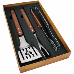 LAGUIOLE Set barbecue 3 ustensiles : Spatule fourchette et pince .