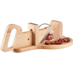 LAGUIOLE - Trancheuse à Saucisson et Charcuterie avec Plateau - bois dhévéa - marron