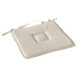 Galette de Chaise Uni Effet Bachette Écru