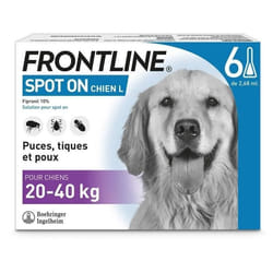 Antiparasite pour chien Frontline de 20/40 kg Spot On (x6)