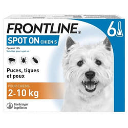 Frontline Spot-On Chien S (2-10 kg) 6 Pipettes