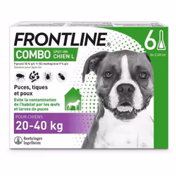 Antiparasite pour chien Frontline de 20/40 kg Combo Spot On (x6)